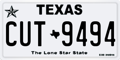 TX license plate CUT9494