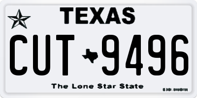 TX license plate CUT9496