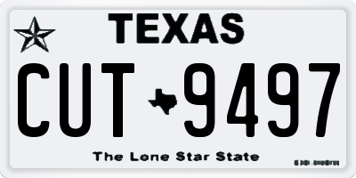 TX license plate CUT9497