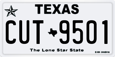 TX license plate CUT9501