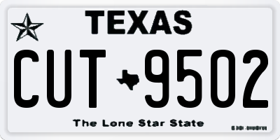 TX license plate CUT9502
