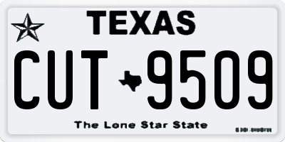 TX license plate CUT9509