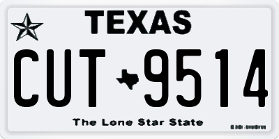 TX license plate CUT9514