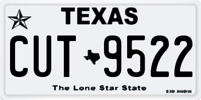 TX license plate CUT9522