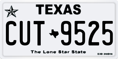 TX license plate CUT9525