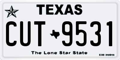 TX license plate CUT9531