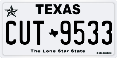 TX license plate CUT9533