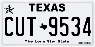 TX license plate CUT9534