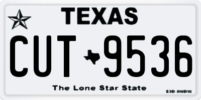 TX license plate CUT9536
