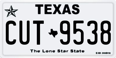 TX license plate CUT9538