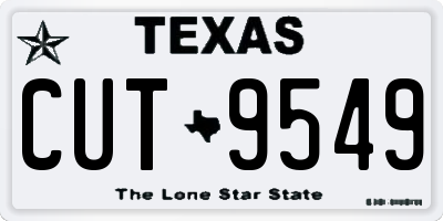TX license plate CUT9549