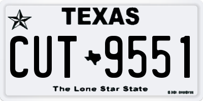 TX license plate CUT9551