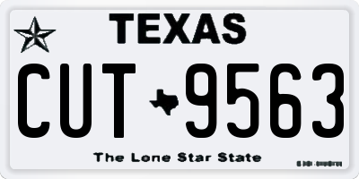 TX license plate CUT9563