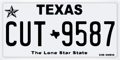 TX license plate CUT9587