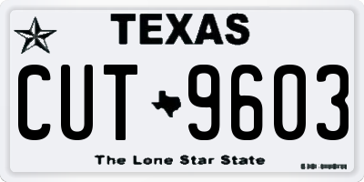 TX license plate CUT9603