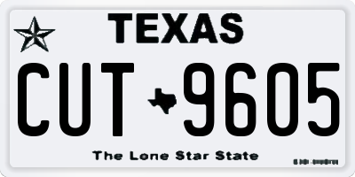 TX license plate CUT9605