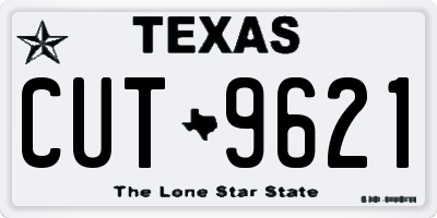 TX license plate CUT9621