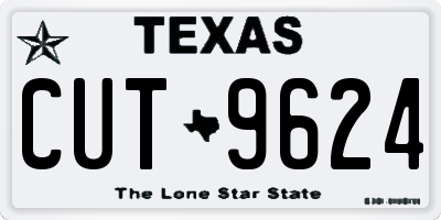 TX license plate CUT9624