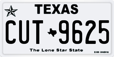 TX license plate CUT9625
