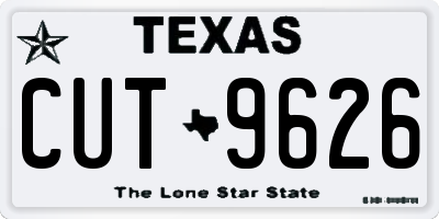 TX license plate CUT9626