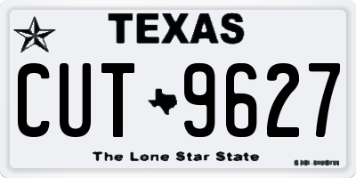 TX license plate CUT9627