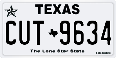 TX license plate CUT9634