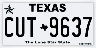 TX license plate CUT9637