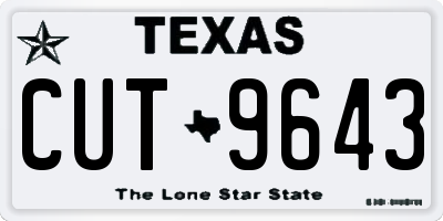 TX license plate CUT9643