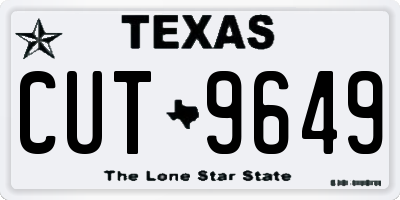 TX license plate CUT9649