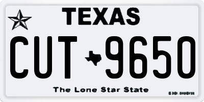 TX license plate CUT9650