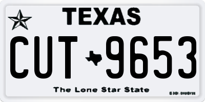TX license plate CUT9653