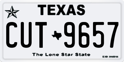TX license plate CUT9657