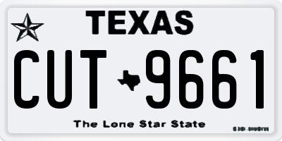 TX license plate CUT9661