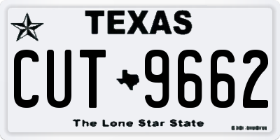 TX license plate CUT9662