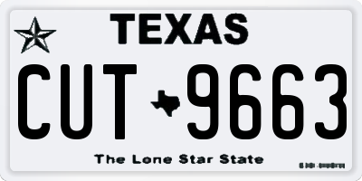 TX license plate CUT9663