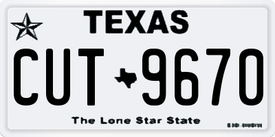 TX license plate CUT9670