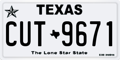TX license plate CUT9671