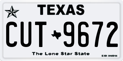 TX license plate CUT9672