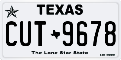 TX license plate CUT9678