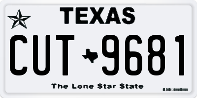 TX license plate CUT9681