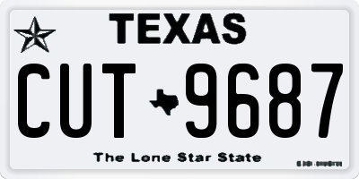 TX license plate CUT9687
