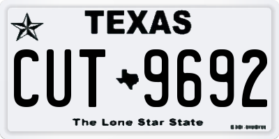 TX license plate CUT9692