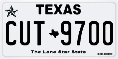 TX license plate CUT9700