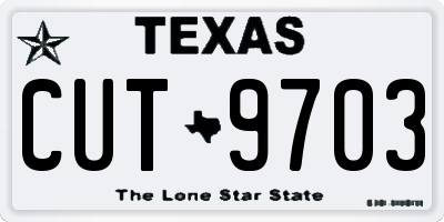 TX license plate CUT9703