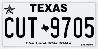 TX license plate CUT9705