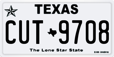 TX license plate CUT9708