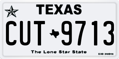 TX license plate CUT9713