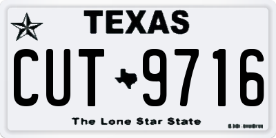 TX license plate CUT9716