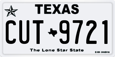 TX license plate CUT9721
