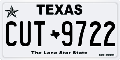 TX license plate CUT9722